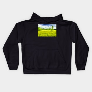 Yellow Flower Meadow Kids Hoodie